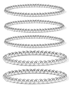 elegance 11 designs silver bead ball bracelet stretchable elastic gold bead bracelet for women
