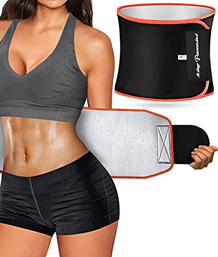 KingPavonini Waist Trimmer Waist Trainer Stomach Wraps Sweat Belt for Women Men Orange