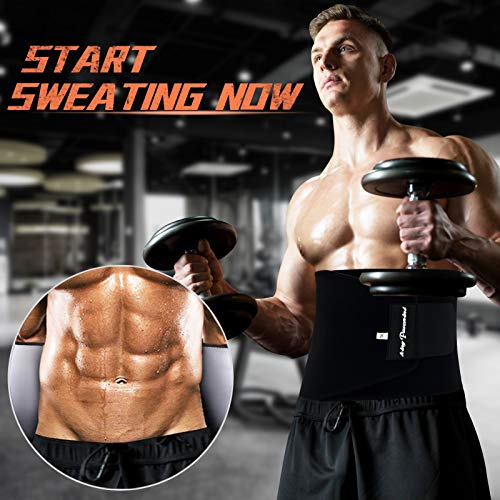 KingPavonini Waist Trimmer Waist Trainer Stomach Wraps Sweat Belt for Women Men Orange