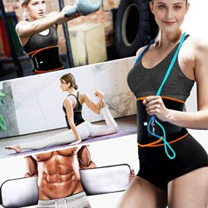 KingPavonini Waist Trimmer Waist Trainer Stomach Wraps Sweat Belt for Women Men Orange