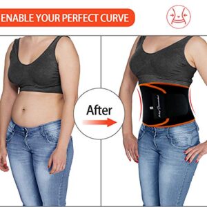 KingPavonini Waist Trimmer Waist Trainer Stomach Wraps Sweat Belt for Women Men Orange