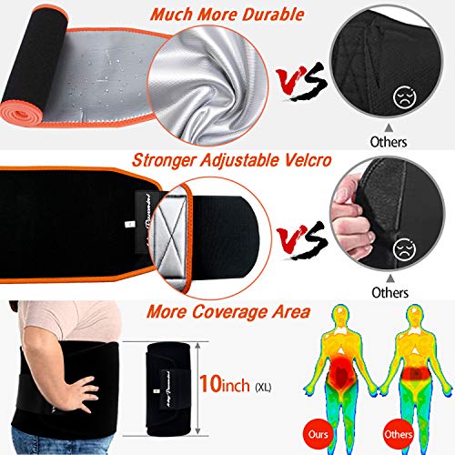 KingPavonini Waist Trimmer Waist Trainer Stomach Wraps Sweat Belt for Women Men Orange