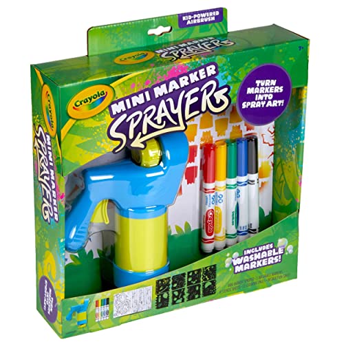 Crayola Mini Marker Sprayer, Marker Airbrush Kit, Gift for Kids, 7, 8, 9, 10