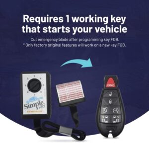 Simple Key Programmer & Key Fob for Select Chrysler, Dodge, Jeep, Ram, Volkswagen Vehicles (Interchangeable 5 & 7 Button keypads)