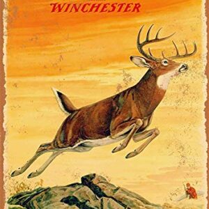 Wisesign Metal Tin Sign 8x12 inche - Vintage Style/Rusty Look 1958 Western Winchester Deer - Plaque Poster for Bar Pub Beer Home Garage Man Cave Wall Decor