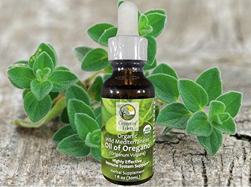 Center of Eden, Wild Mediterranean Oil of Oregano, Certified Organic, 76%+ Carvacrol, Herbal Supplement for Immune Support, Vegan, Non-GMO, 1 oz (Approx.450 Servings)