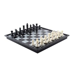 dinobros magnetic travel chess set with folding board portable chess board games gift for kids and adults