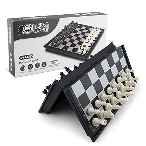 DINOBROS Magnetic Travel Chess Set with Folding Board Portable Chess Board Games Gift for Kids and Adults