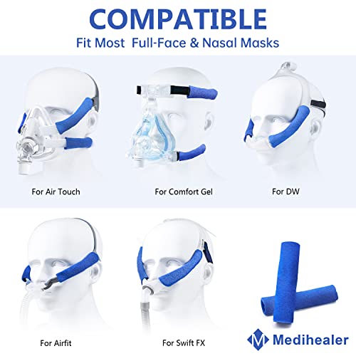 8 Pack CPAP Headgear Strap Covers, Universal and Reusable CPAP Strap Covers, Soft-Fleece Strap Pads for Reduce Red Marks, Great Value Kit Supplies by Medihealer