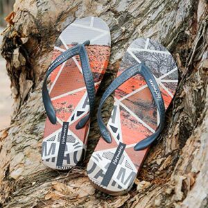 Hotmarzz Men's Colorful Mojave Desert Pattern Fashion Flip Flops Summer Sandals Beach Slippers Size 8, Mojave Grey