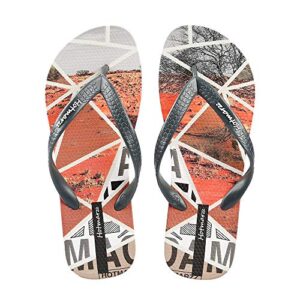 Hotmarzz Men's Colorful Mojave Desert Pattern Fashion Flip Flops Summer Sandals Beach Slippers Size 8, Mojave Grey