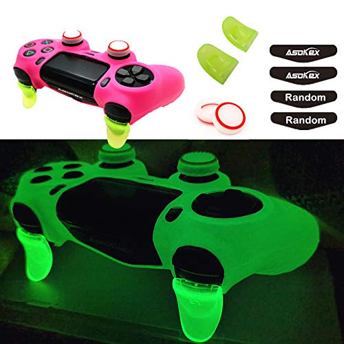 Ps4 Controller Skin Silicone Case Grip Glow in Dark Protective Cover for PS4/slim/Pro Dualshock 4 Controller(Glow Pink)