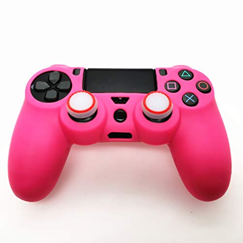 Ps4 Controller Skin Silicone Case Grip Glow in Dark Protective Cover for PS4/slim/Pro Dualshock 4 Controller(Glow Pink)