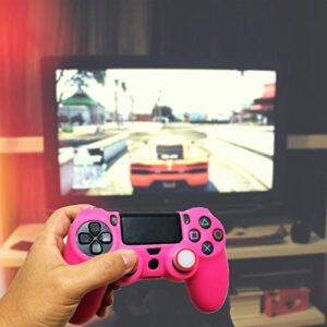 Ps4 Controller Skin Silicone Case Grip Glow in Dark Protective Cover for PS4/slim/Pro Dualshock 4 Controller(Glow Pink)