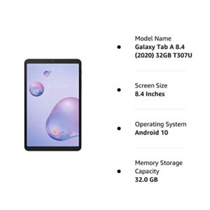 SAMSUNG Galaxy Tab A 8.4" (2020) 32GB T307U WiFi+LTE Unlocked Mocha Tablet (Renewed)