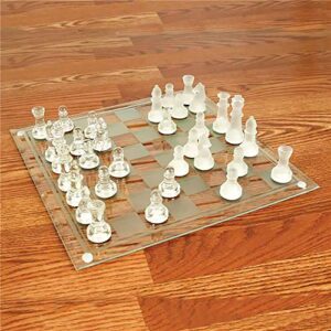 Elegant Glass Chess Set, Board Games, Great for Prizes (14" Glass Chess Set)