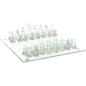 Elegant Glass Chess Set, Board Games, Great for Prizes (14" Glass Chess Set)