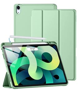 cousper case for ipad air 5th generation case 2022/ipad air 4th generation case 2020 10.9 inch, trifold stand case with pencil holder [2nd apple pencil wireless charging] for ipad air 5/4 matcha green