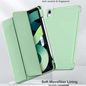 Cousper Case for iPad Air 5th Generation Case 2022/iPad Air 4th Generation Case 2020 10.9 Inch, Trifold Stand Case with Pencil Holder [2nd Apple Pencil Wireless Charging] for iPad Air 5/4 Matcha Green