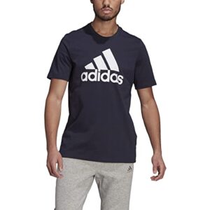 adidas men's essentials big logo tee, legend ink/white, medium