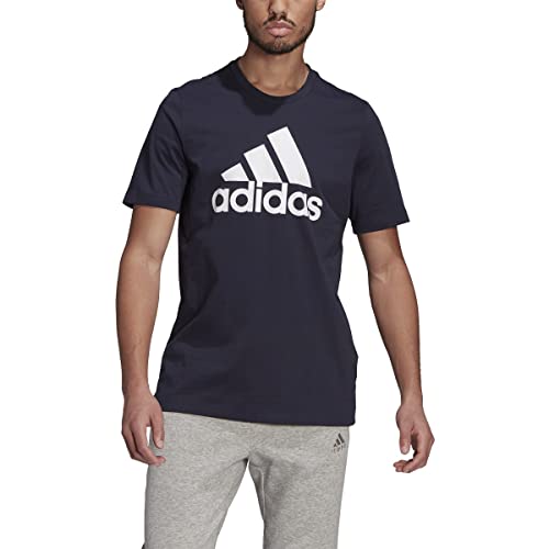 adidas Men's Essentials Big Logo Tee, Legend Ink/White, Medium