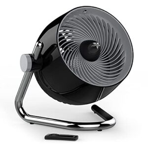 vornado pivot6 whole room air circulator fan with 4 speeds, remote control, rotating axis, black