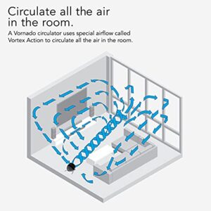 Vornado Pivot6 Whole Room Air Circulator Fan with 4 Speeds, Remote Control, Rotating Axis, Black