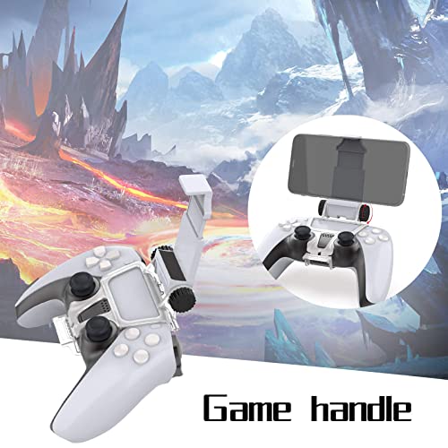 Phone Mount Clip for PS5 Controller, for iPhone, Android with PS Remote Play with OTG USB Type C & Micro USB Cable, 4 Thumb Grip Caps