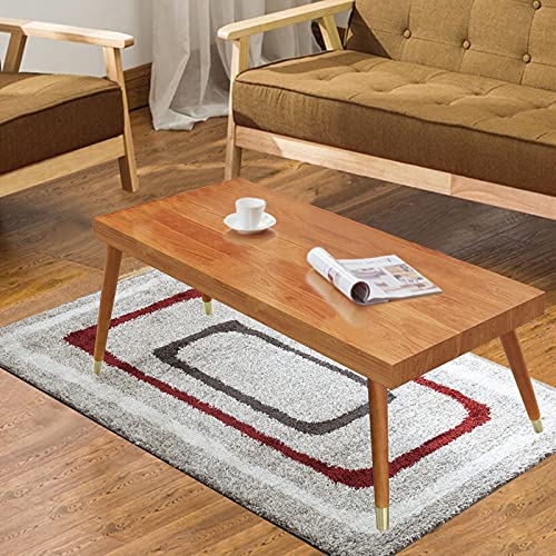 Table Legs 16 inch Wood Furniture Legs with Metal Edge for Coffee Table End Table Mid-Century Modern Style Tapered Round DIY Furniture Legs Accessories Included, Walnut