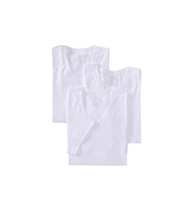 fruit of the loom men's eversoft cotton stay tucked v-neck t-shirt, regular-white-6 pack, xx-large