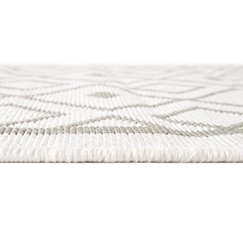 Unique Loom Outdoor Trellis Collection Area Rug - Kafes (7' 10" x 10' Rectangle, Ivory/ Gray)