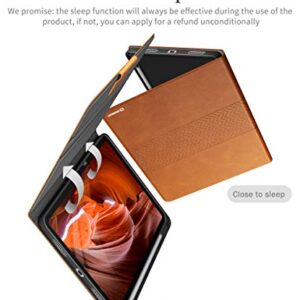 auaua Case for iPad Air 5th Generation(2022), iPad Air 4th Generation (2020), with Pencil Holder, Auto Sleep/Wake, Vegan Leather, Adjustable Stand Cover (Brown)