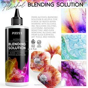 Alcohol Blending Solution for Ink - Large 4oz Ink Blending Solution - Works with All Alcohol Inks - with Applicator Tip, Applicator Bottle and Funnel