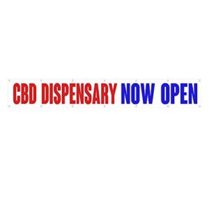 cbd dispensary now open extra large 13 oz banner heavy-duty vinyl single-sided with metal grommets