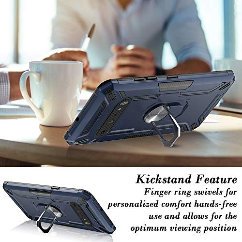 Sitikai Compatible with LG V60 ThinQ/LG V60 Case [Military Grade Drop Protection] with Metal Rotating Ring Holder Magnetic Kickstand Hard PC Protective Bumper Rugged Anti-Scratch Shockproof Blue