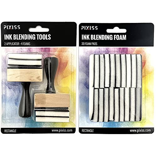 Pixiss Mini Ink Blending Tools - Square (Mini Ink Blending Tool with Added Replacement Foams)