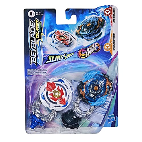 BEYBLADE Burst Surge Dual Collection Pack Hypersphere Lord Hydrax H5 and Slingshock Spiral Treptune T4 Battling Game Top Toys