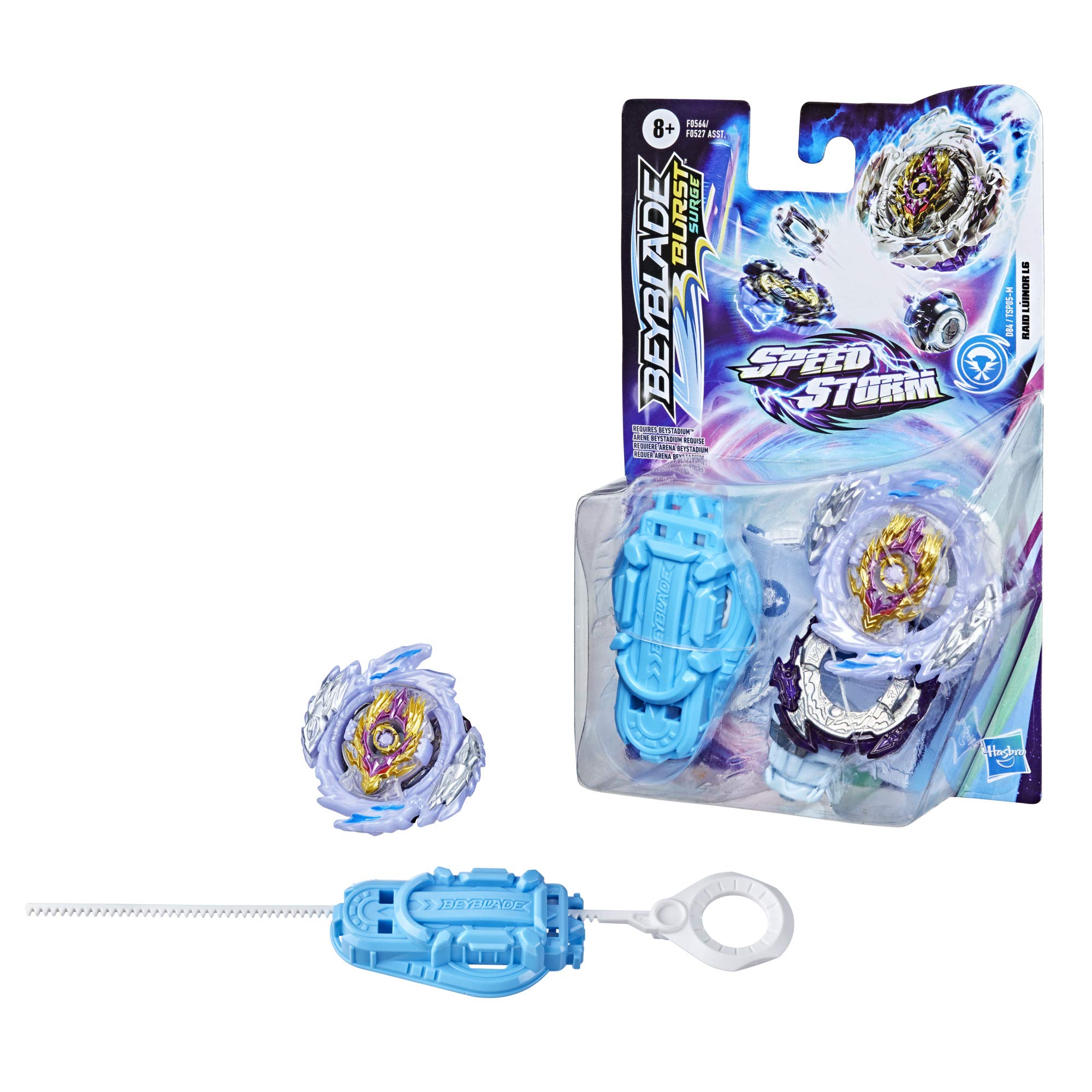 BEYBLADE Burst Surge Speedstorm Raid Luinor L6 Spinning Top Starter Pack – Attack Type Battling Game Top with Launcher, Toy for Kids