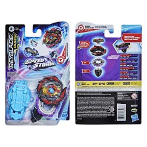 BEYBLADE Burst Surge Speedstorm Demise Devolos D6 Spinning Top Starter Pack – Balance Type Battling Game Top with Launcher, Toy for Kids