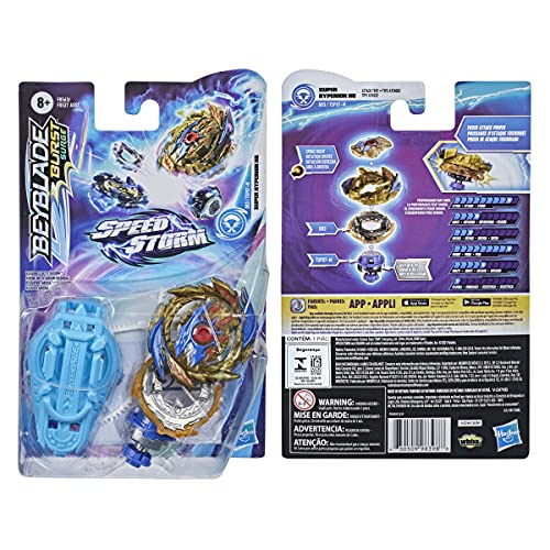 BEYBLADE Burst Surge Speedstorm Super Hyperion H6 Spinning Top Starter Pack -- Attack Type Battling Game Top with Launcher, Toy for Kids