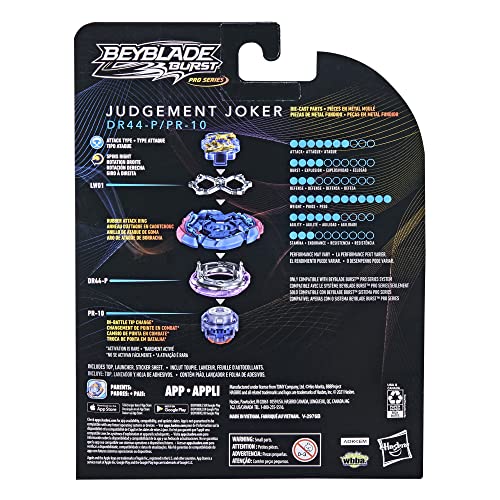 BEYBLADE Burst Pro Series Judgement Joker Spinning Top Starter Pack -- Attack Type Battling Game Top with Launcher Toy