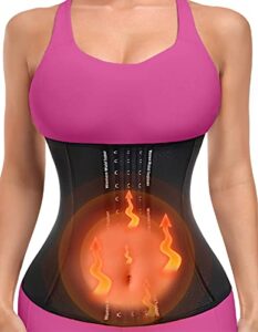 yadifen corset waist trainer for women, latex waist cincher workout body shaper breathable girdle sport belt