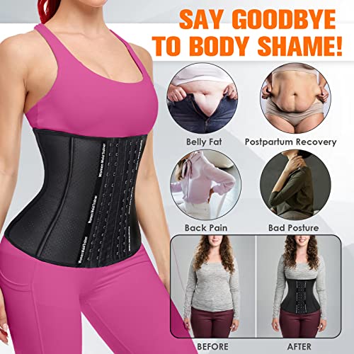 YADIFEN Corset Waist Trainer for Women, Latex Waist Cincher Workout Body Shaper Breathable Girdle Sport Belt