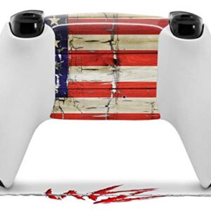 WraptorSkinz Skin Wrap compatible with Sony PS5 DualSense Controller Painted Faded and Cracked USA American Flag (CONTROLLER NOT INCLUDED)