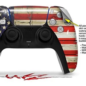 WraptorSkinz Skin Wrap compatible with Sony PS5 DualSense Controller Painted Faded and Cracked USA American Flag (CONTROLLER NOT INCLUDED)