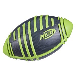 nerf weather blitz foam football for all-weather play - easy-to-hold grips – great for indoor and outdoor games - green