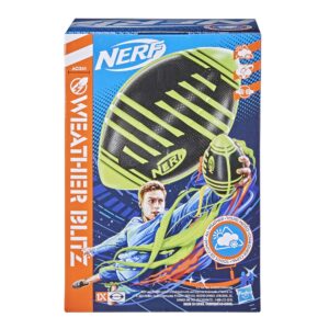 NERF Weather Blitz Foam Football for All-Weather Play - Easy-to-Hold Grips – Great for Indoor and Outdoor Games - Green