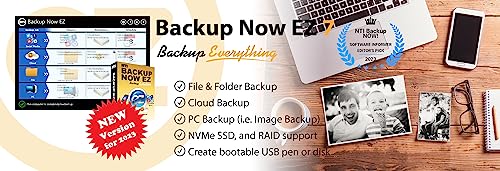 NTI Backup Now EZ 7 (for 3 Computers) | New Version 7.5 | PC Backup or Image Backup | Cloud Backup | File & Folder Backup | Scheduled Backup | Made in USA | Available in DOWNLOAD and CD-ROM