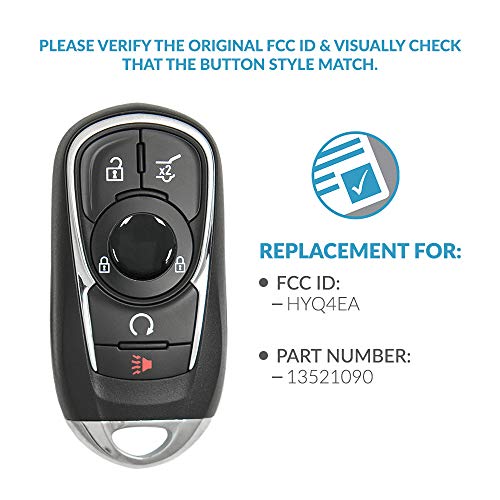 Keyless2Go Replacement for 5 Button Proximity Smart Key Buick Enclave HYQ4EA 13521090