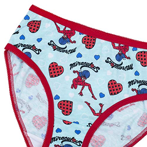 Miraculous Girls' Ladybug 7-Pack Underwear in Sizes 4, 6, 8, Multicolor/Assorted